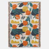 Couverture Moderne tendance Preppy Chic Apricot et Feuille (devant Vertical)