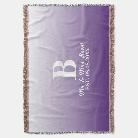 Couverture mois d'été lilac ombre violet monogrammes (devant Vertical)
