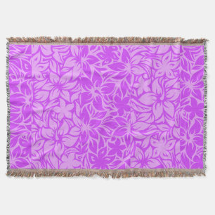 Couverture Moloaa Bay Hawaiian Hibiscus Tonal Strikets Blanch