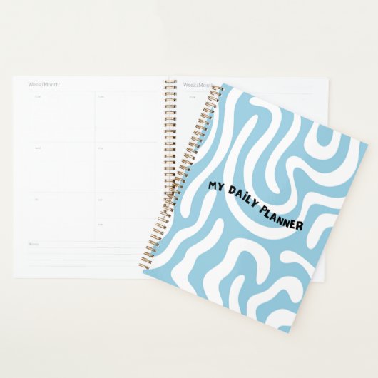 Couverture "Mon planificateur quotidien" avec vagu (Devant avec enveloppe)