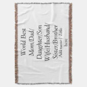 Couverture Monde meilleur maman mari femme papa fille fils (devant Vertical)