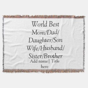 Couverture Monde meilleur maman mari femme papa fille fils