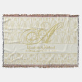 Couverture Monogram Gold ArtDeco Newlyweds Mariage Élégant (Devant)