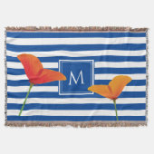 Couverture Monogramme à rayures bleu chic (Devant)