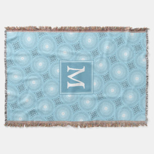 Couverture Monogramme ange bleu cercles motif
