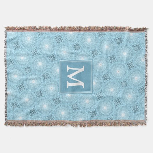 Couverture Monogramme ange bleu cercles motif (Devant)