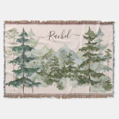 Couverture Monogramme Aquarelle Forêt et montagne Rustique (Devant)