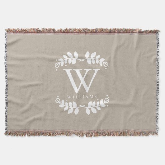 Couverture Monogramme beige de toile élégant (Devant)