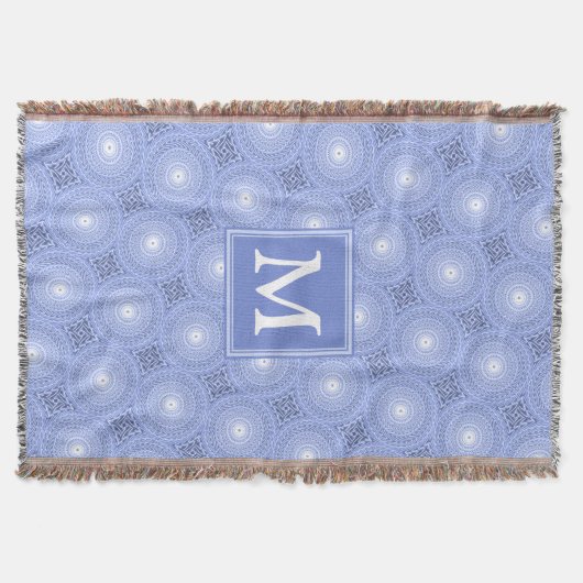 Couverture Monogramme bleu cercles motif (Devant)