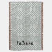 Couverture Monogramme bleu Trellis | Ferme moderne (devant Vertical)