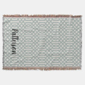 Couverture Monogramme bleu Trellis | Ferme moderne (Devant)