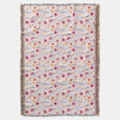 Couverture Monogramme Boho Fleur de sauvage Rose Orange Viole (devant Vertical)