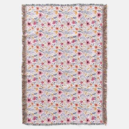 Couverture Monogramme Boho Fleur sauvage rose orange violet f (devant Vertical)
