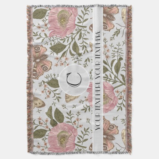 Couverture Monogramme botanique Fleur sauvage moderne et tend (devant Vertical)