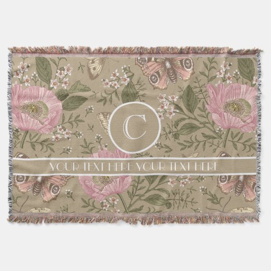 Couverture Monogramme botanique Fleur sauvage moderne et tend (Devant)
