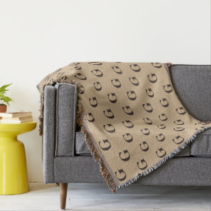 Couverture Monogramme Brown foncé Motif Tan Arrière - plan