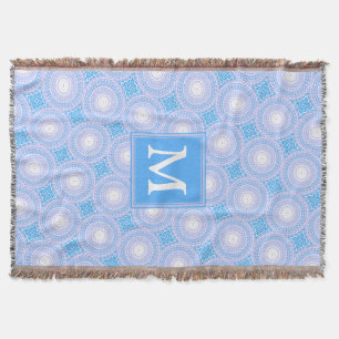 Couverture Monogramme Cercles bleu électrique motif