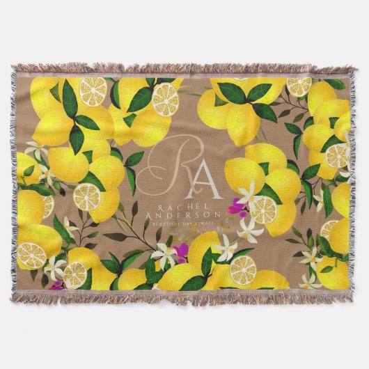 Couverture Monogramme citron Brown (Devant)