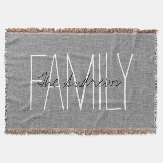 Couverture Monogramme de famille chic gris rustique (Devant)