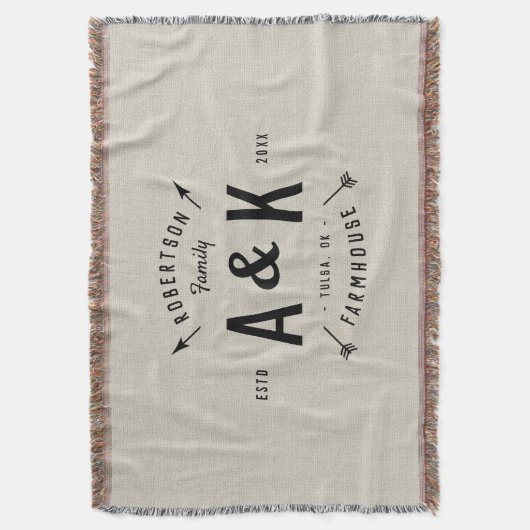Couverture Monogramme de famille Rustique Arrow (devant Vertical)