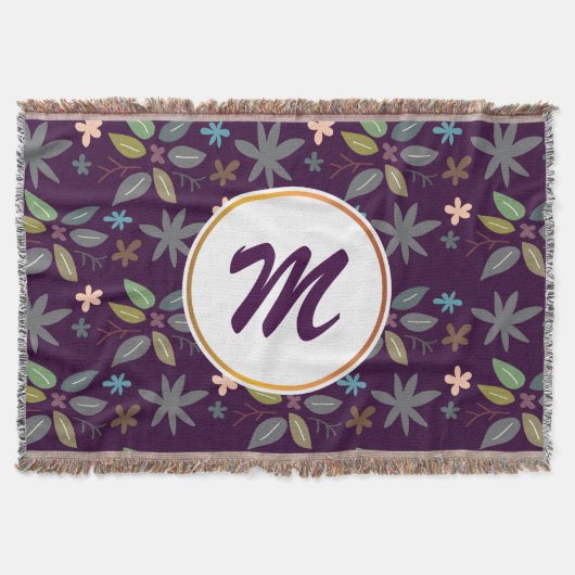 Couverture monogramme de fleurs et feuilles (Devant)