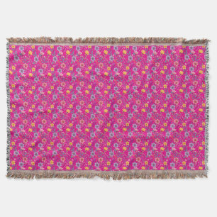 Couverture monogramme de motif fleur sauvage simple rose chau