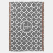 Couverture Monogramme de nom de motif de Quatrefoil de gris (devant Vertical)
