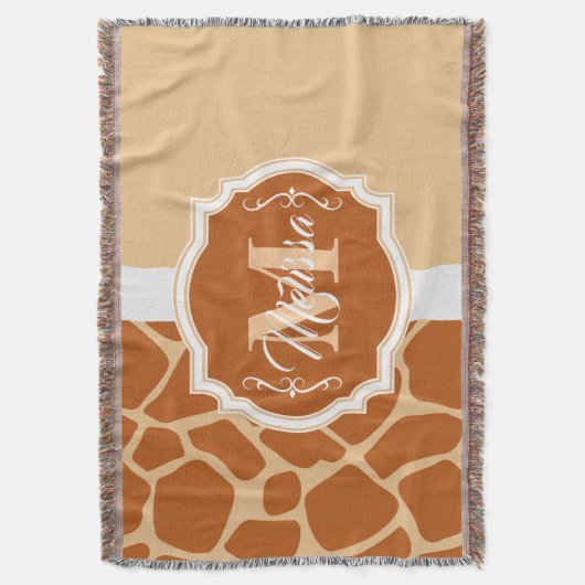 Couverture Monogramme d'impression de girafe (devant Vertical)