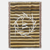 Couverture Monogramme en bambou rustique Lignes verticales Mo (devant Vertical)