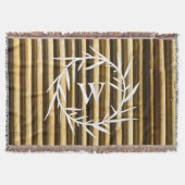 Couverture Monogramme en bambou rustique Lignes verticales Mo (Devant)
