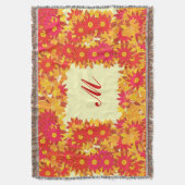 Couverture Monogramme encadré de fleurs - rouge et or (devant Vertical)