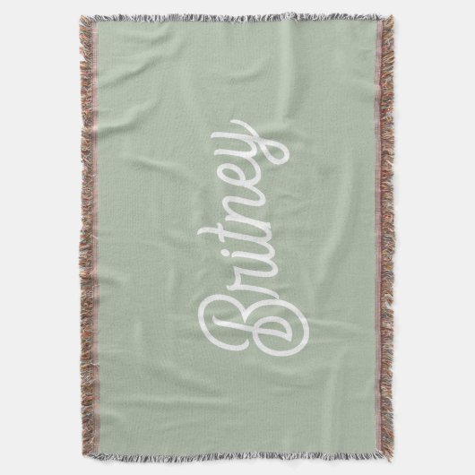 Couverture Monogramme et nom personnalisés de Sage Vert moder (devant Vertical)