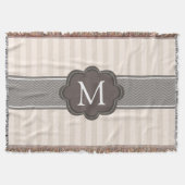 Couverture Monogramme fait sur commande Brown de rayures (Devant)