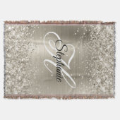 Couverture Monogramme Fantaisie Pailleté en Feuille de Platin (Devant)