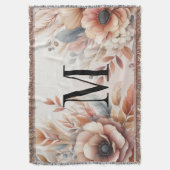 Couverture Monogramme Feuilles de automne et fleurs aquarelle (devant Vertical)