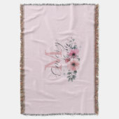 Couverture monogramme floral botanique chic rose (devant Vertical)