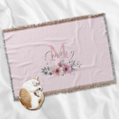 Couverture monogramme floral botanique chic rose