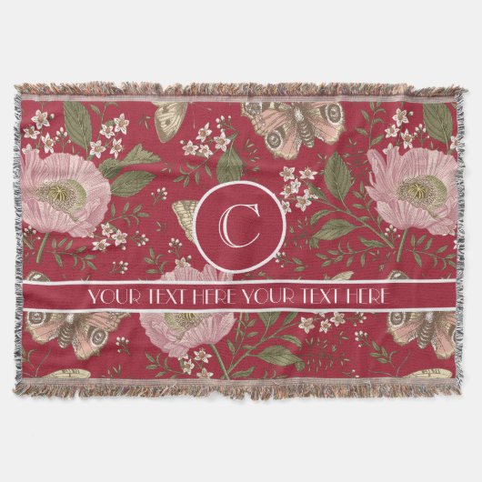 Couverture Monogramme Floral Botanique de Fleur Sauvage Tenda (Devant)