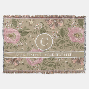 Couverture Monogramme floral botanique de fleurs sauvages à l