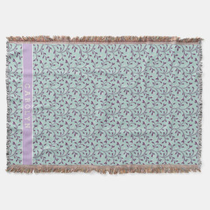 Couverture Monogramme floral de motif de turquoise en pastel
