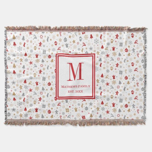 Couverture Monogramme Initial de Famille de Noël (Devant)