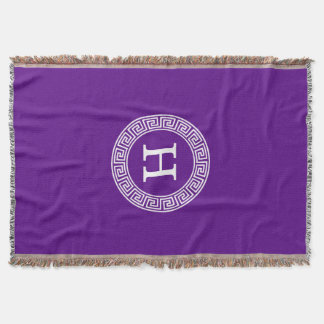 Couverture Monogramme initial du cadre de ligne clé grecque v