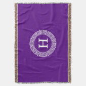 Couverture Monogramme initial du cadre de ligne clé grecque v (devant Vertical)