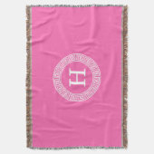 Couverture Monogramme initial du cadre de ligne de clé grecqu (devant Vertical)