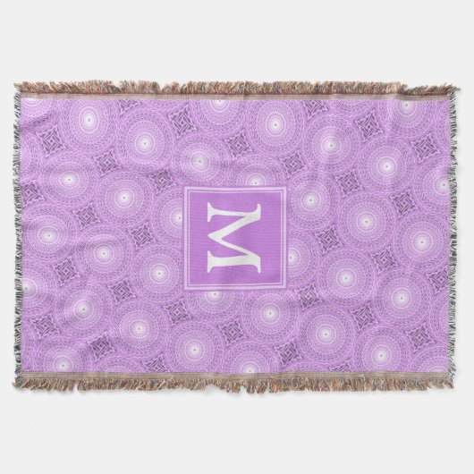 Couverture Monogramme lilas cercles pourpres motif (Devant)