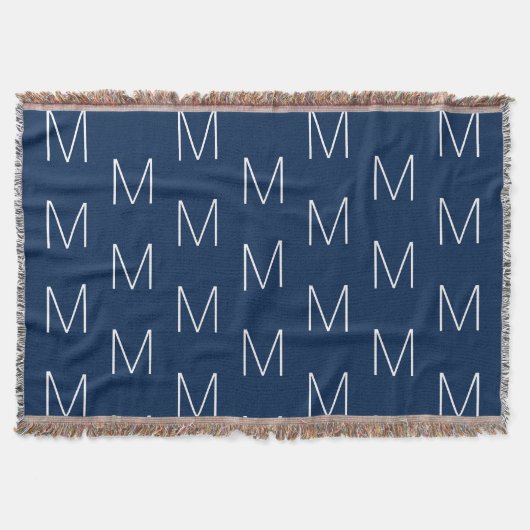 Couverture Monogramme marine bleu coutume blanche initiale (Devant)