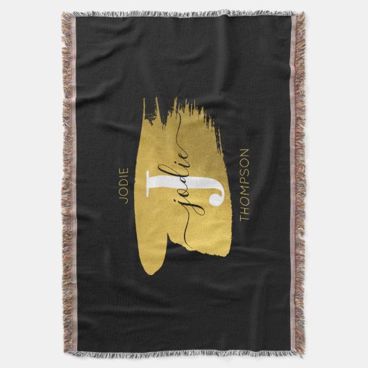 Couverture Monogramme moderne noir et or (devant Vertical)