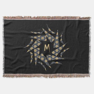 Couverture Monogramme Motif gris étoile jaune