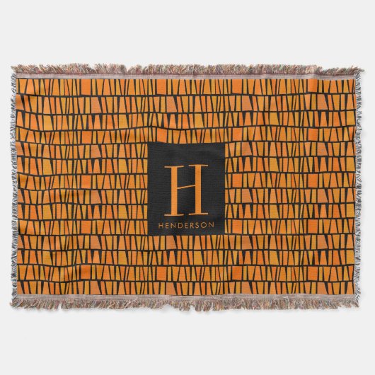 Couverture Monogramme Motif Orange Domino inspiré par l'Afriq (Devant)
