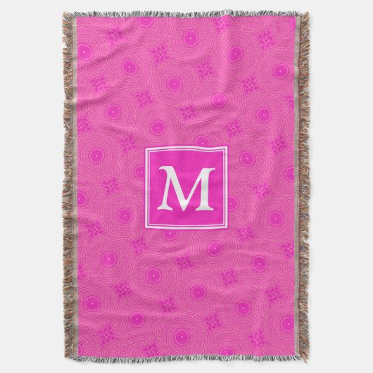 Couverture Monogramme motif rose chaud cercles (devant Vertical)
